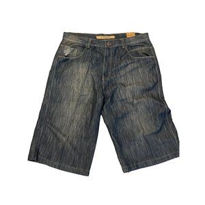 Koman Big & Tall Size 42 Baggy Denim Shorts‎ Embroidered Pockets HIP HOP NEW